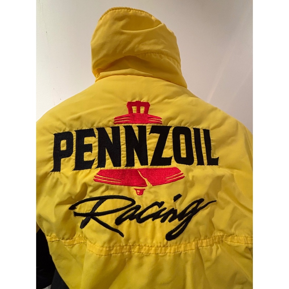 Pennzoil Racing Jacket Yellow Black Full Zip,embroidered logo,vintage,swingster - Picture 6 of 9